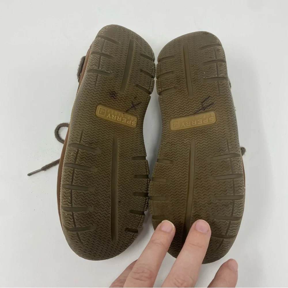 Sperry Top Slider Loafers Kids Size 2 Brown Boat Shoes